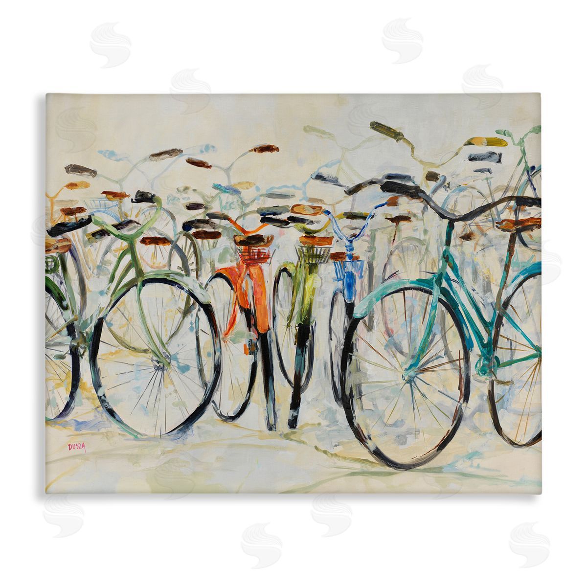 Abstract Expressive Bicycles Canvas Wall Art, Home Decor by Dusza