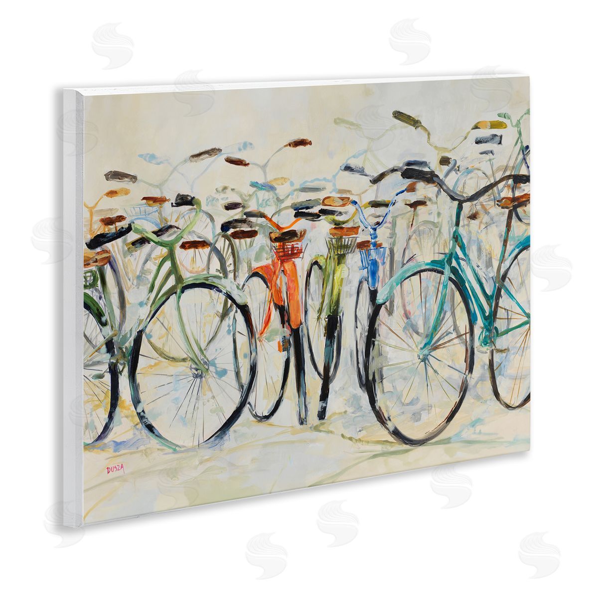 Abstract Expressive Bicycles Wood Plaque Wall Art, Home Decor by Dusza