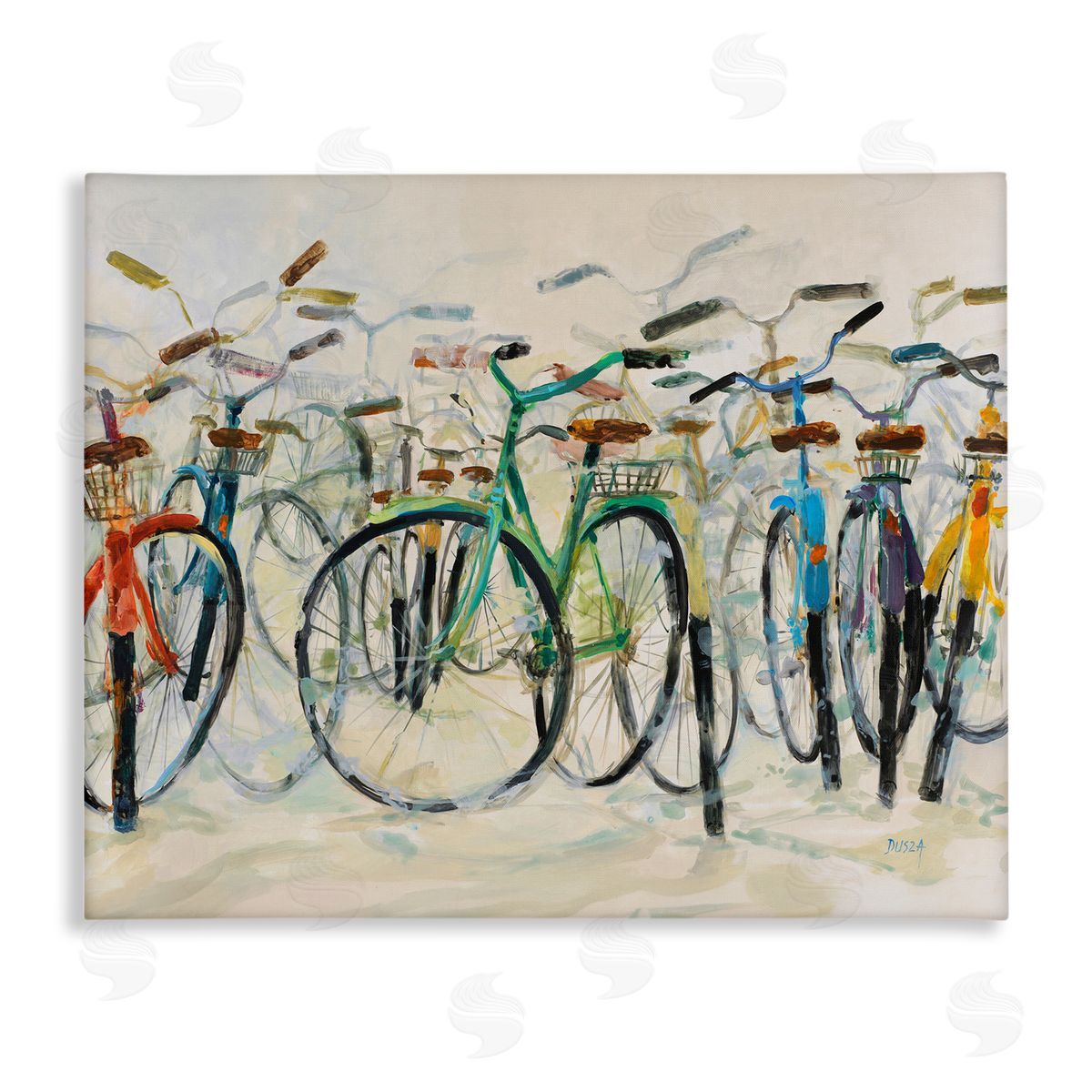 Group of Bicycles Canvas Wall Art, Home Decor by Dusza
