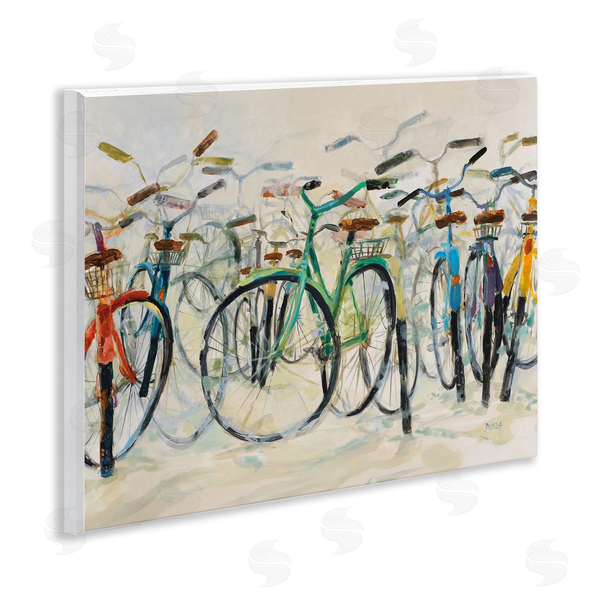 Group of Bicycles Wood Plaque Wall Art, Home Decor by Dusza