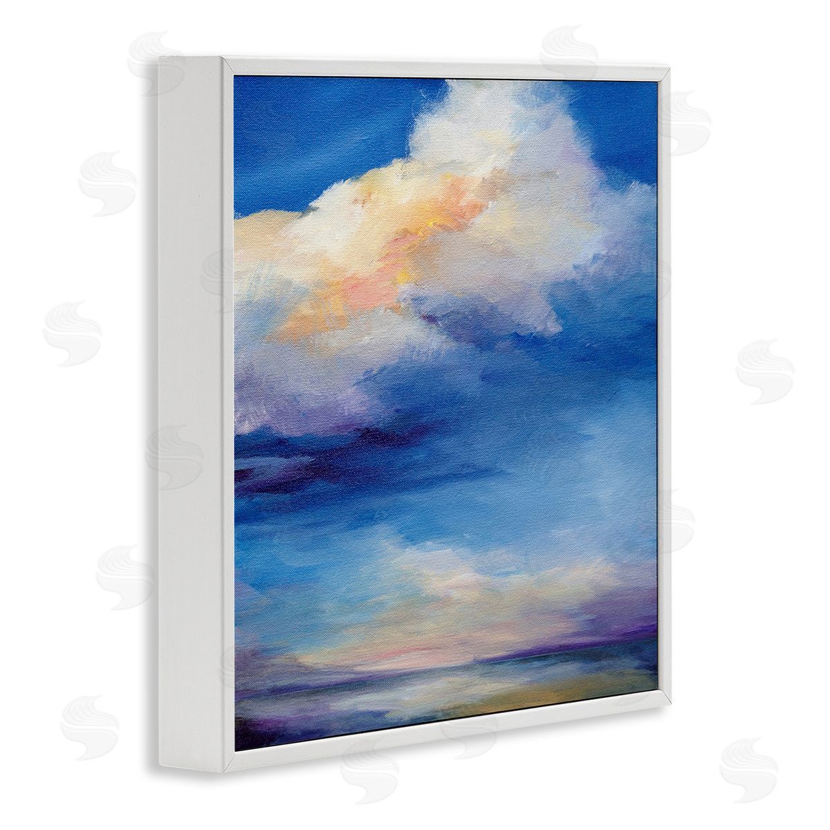 Pastel Clouds in Vivid Sky White Frame Print Wall Art, Home Decor by Karen Hale