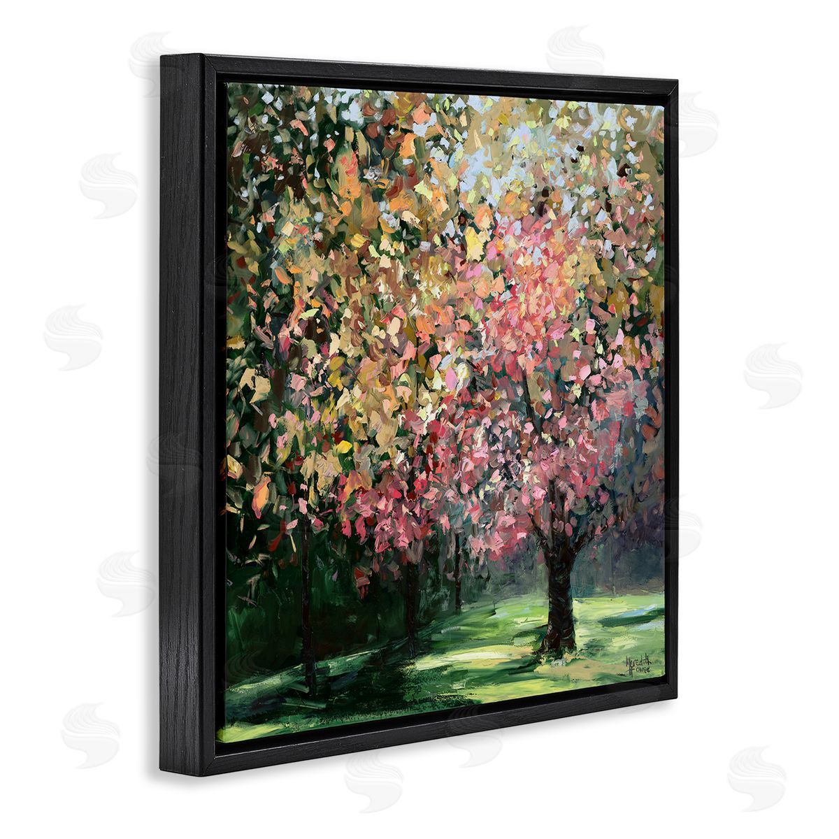 Timeless Vivid Foliage Black Floating Frame Canvas Wall Art, Home Decor by Meredith Howse