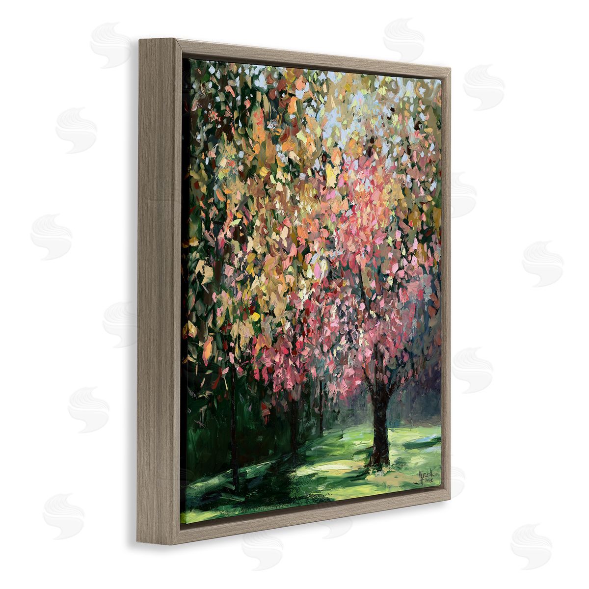 Timeless Vivid Foliage Brown Floating Frame Canvas Wall Art, Home Decor by Meredith Howse
