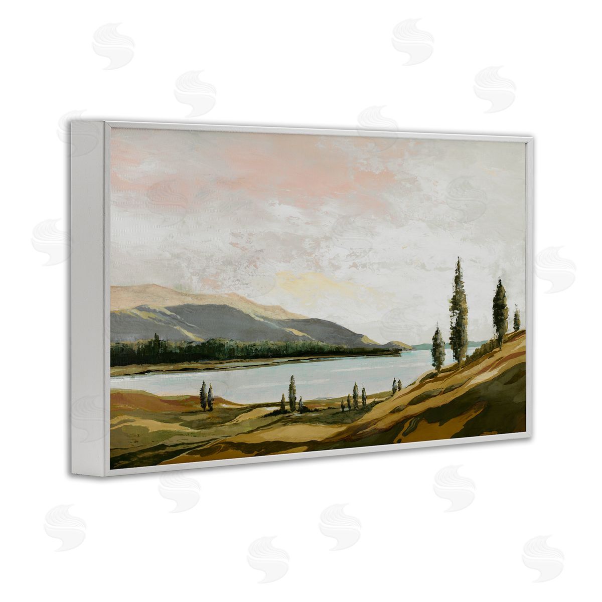 Calm Scenic Landscape White Frame Print Wall Art, Home Decor by Max Maxx