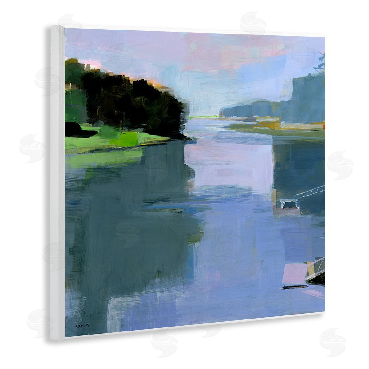 Water Reflection Abstract Wood Plaque Wall Art, Home Decor by Kathleen Robbins