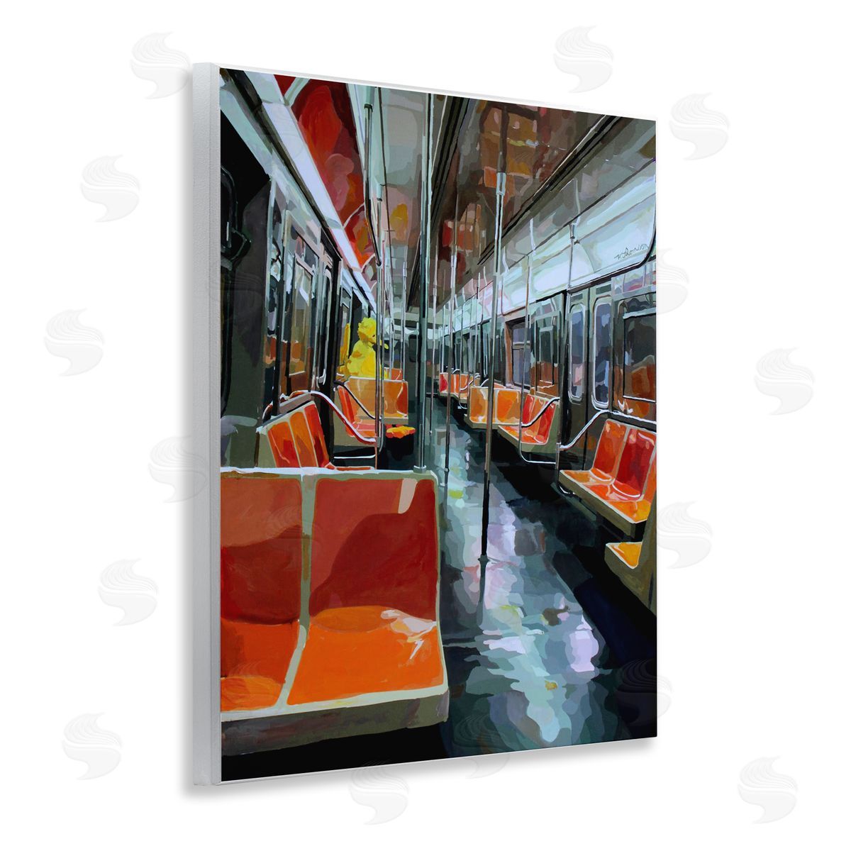 Bird Character in Subway Train Wood Plaque Wall Art, Home Decor by Keith Thomson