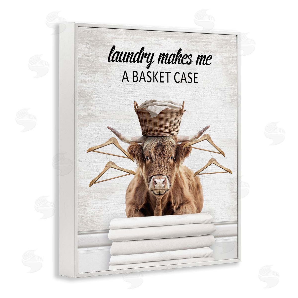 Sassy Basket Case Laundry White Frame Print Wall Art, Home Decor by Lettered and Lined