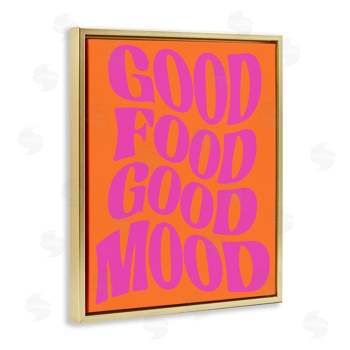 Good Food & Mood Gold Floating Frame Canvas Wall Art, Home Decor by House of Lulu