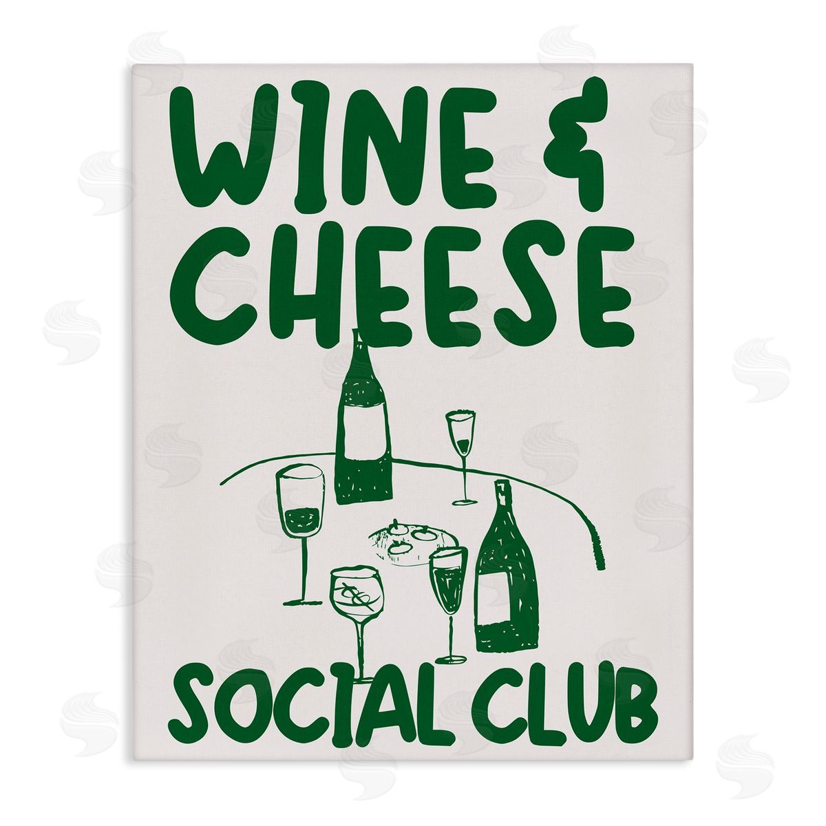 Wine & Cheese Social Club Canvas Wall Art, Home Decor by House of Lulu