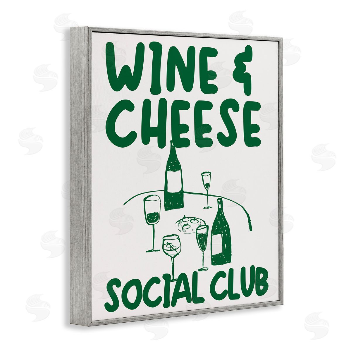Wine & Cheese Social Club Grey Frame Print Wall Art, Home Decor by House of Lulu
