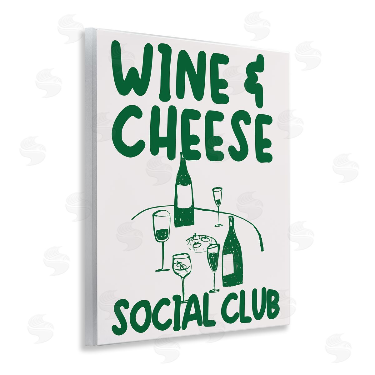 Wine & Cheese Social Club Wood Plaque Wall Art, Home Decor by House of Lulu