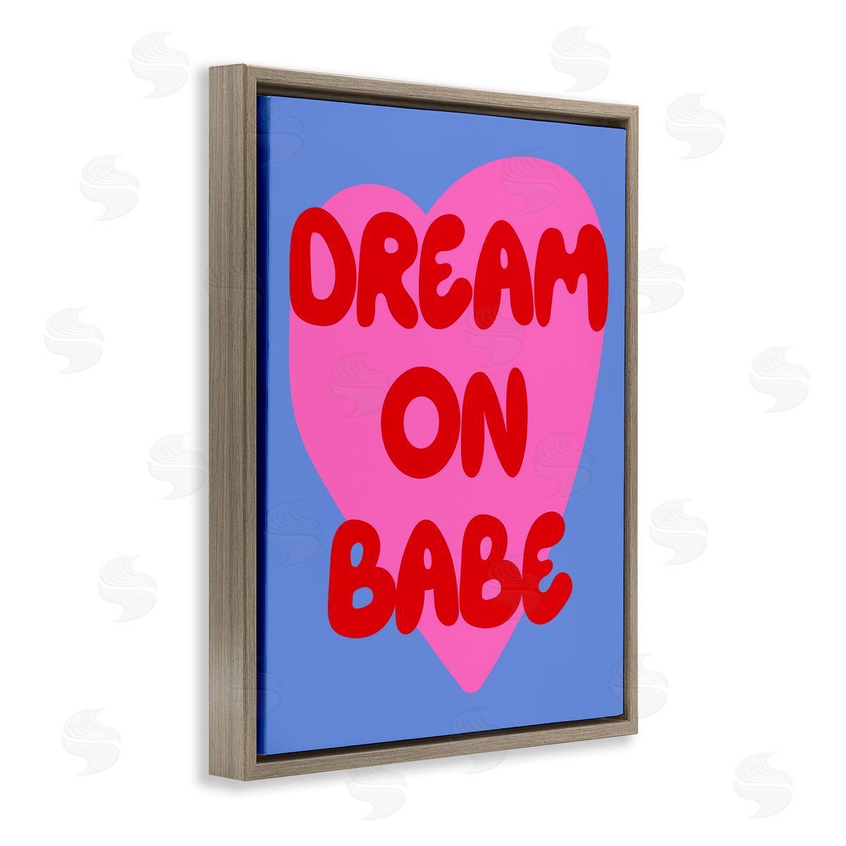 Bold Dream On Babe Brown Floating Frame Canvas Wall Art, Home Decor by House of Lulu