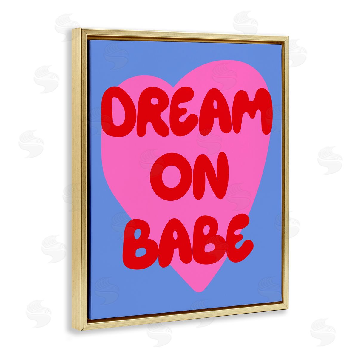 Bold Dream On Babe Gold Floating Frame Canvas Wall Art, Home Decor by House of Lulu