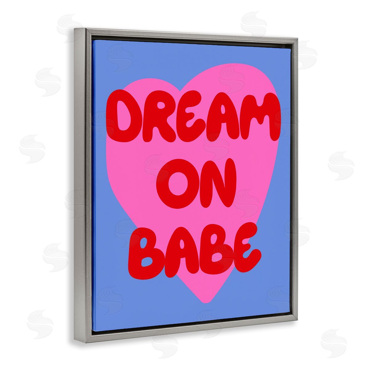 Bold Dream On Babe Grey Floating Frame Canvas Wall Art, Home Decor by House of Lulu