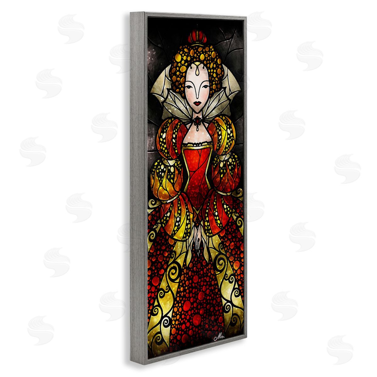 Royal Elizabeth I Portrait Grey Frame Print Wall Art, Home Decor by Mandie Manzano