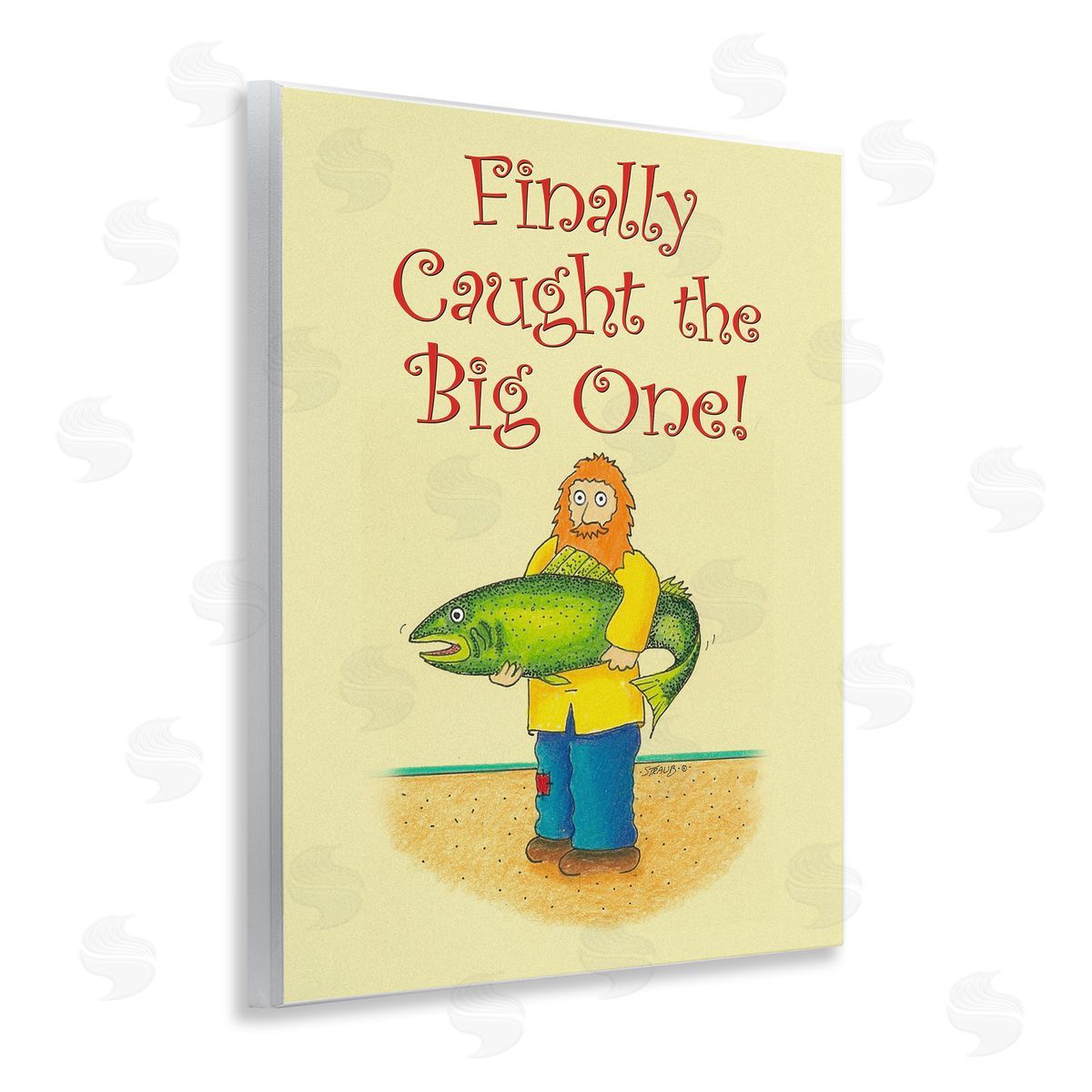 The Big One Fisherman Wood Plaque Wall Art, Home Decor by Roger Straub