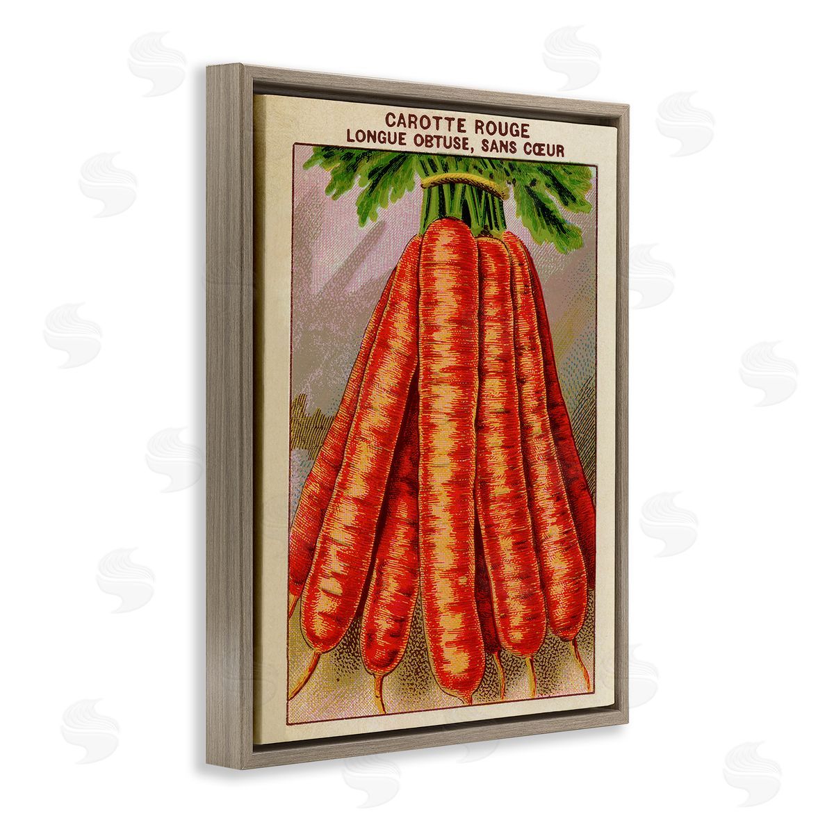 Country Vintage Carrots Brown Floating Frame Canvas Wall Art, Home Decor by Stupell Studio