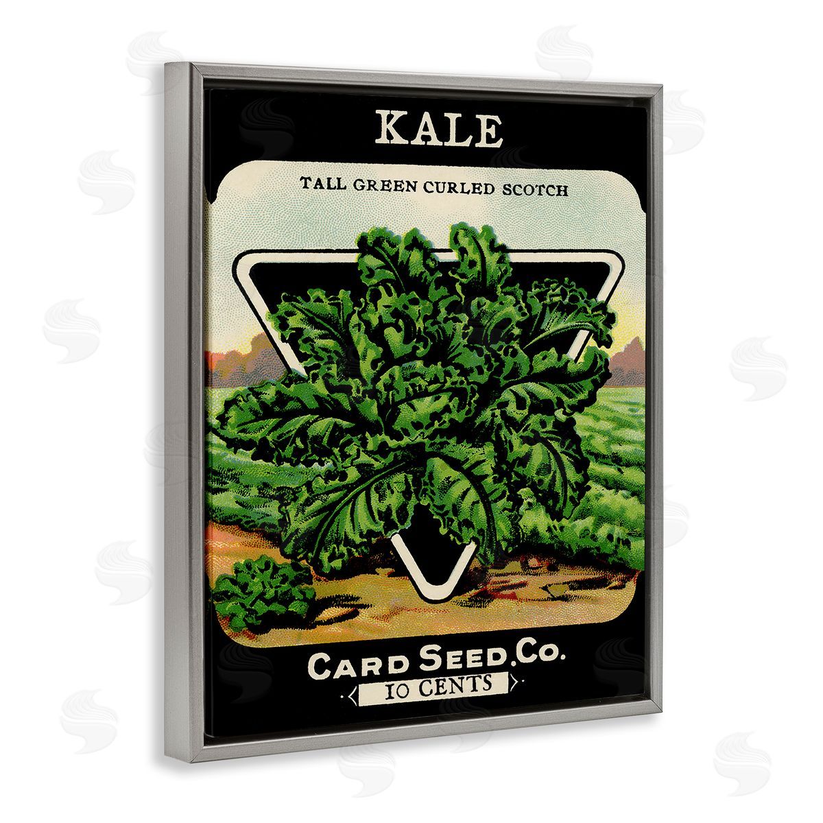 Vintage Garden Kale Grey Floating Frame Canvas Wall Art, Home Decor by Stupell Studio