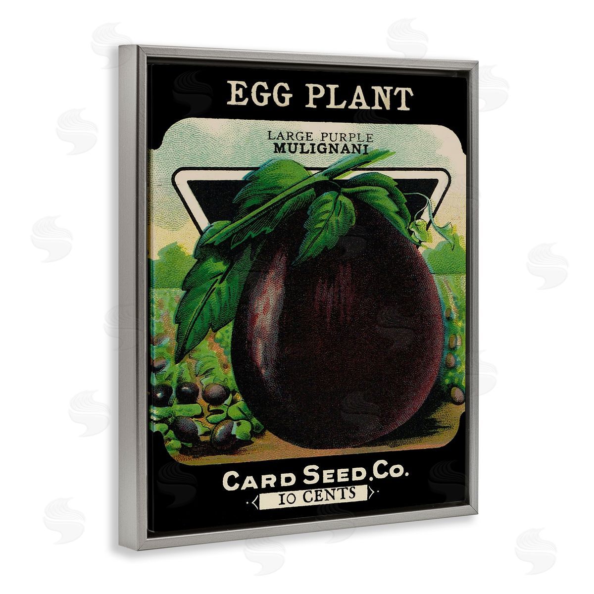 Vintage Garden Eggplant Grey Floating Frame Canvas Wall Art, Home Decor by Stupell Studio