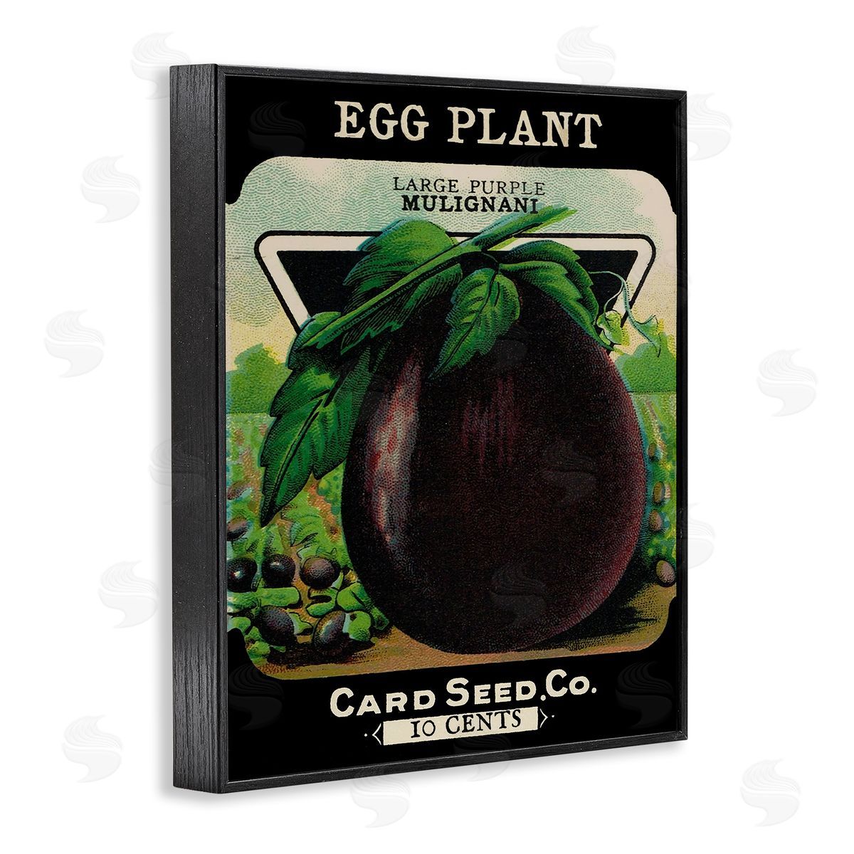 Vintage Garden Eggplant Black Frame Print Wall Art, Home Decor by Stupell Studio