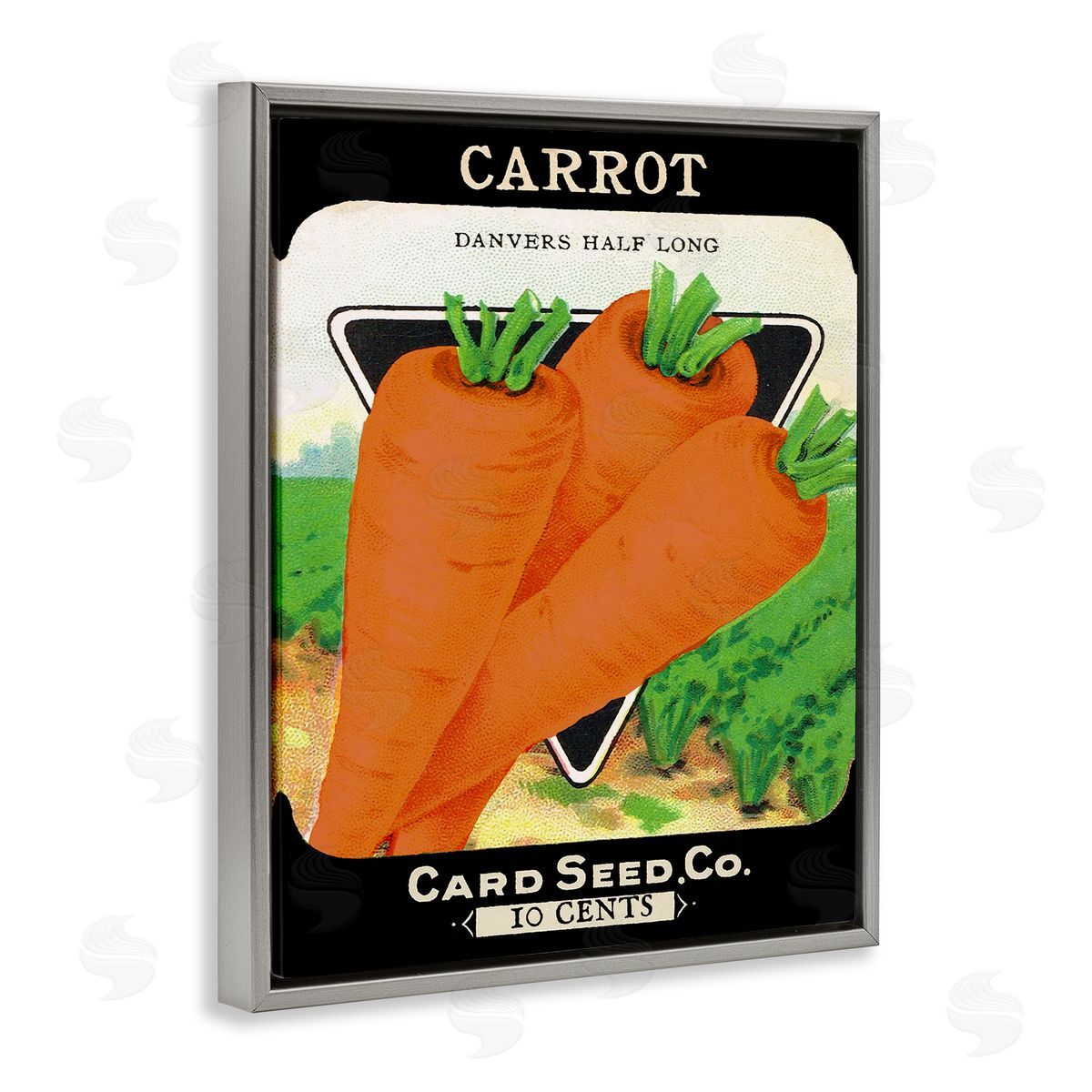 Vintage Garden Carrots Grey Floating Frame Canvas Wall Art, Home Decor by Stupell Studio