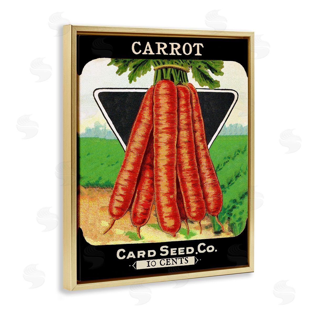 Vintage Gardening Carrots Gold Floating Frame Canvas Wall Art, Home Decor by Stupell Studio