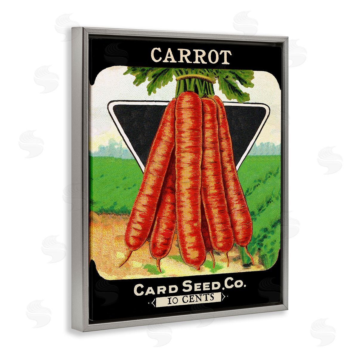 Vintage Gardening Carrots Grey Floating Frame Canvas Wall Art, Home Decor by Stupell Studio