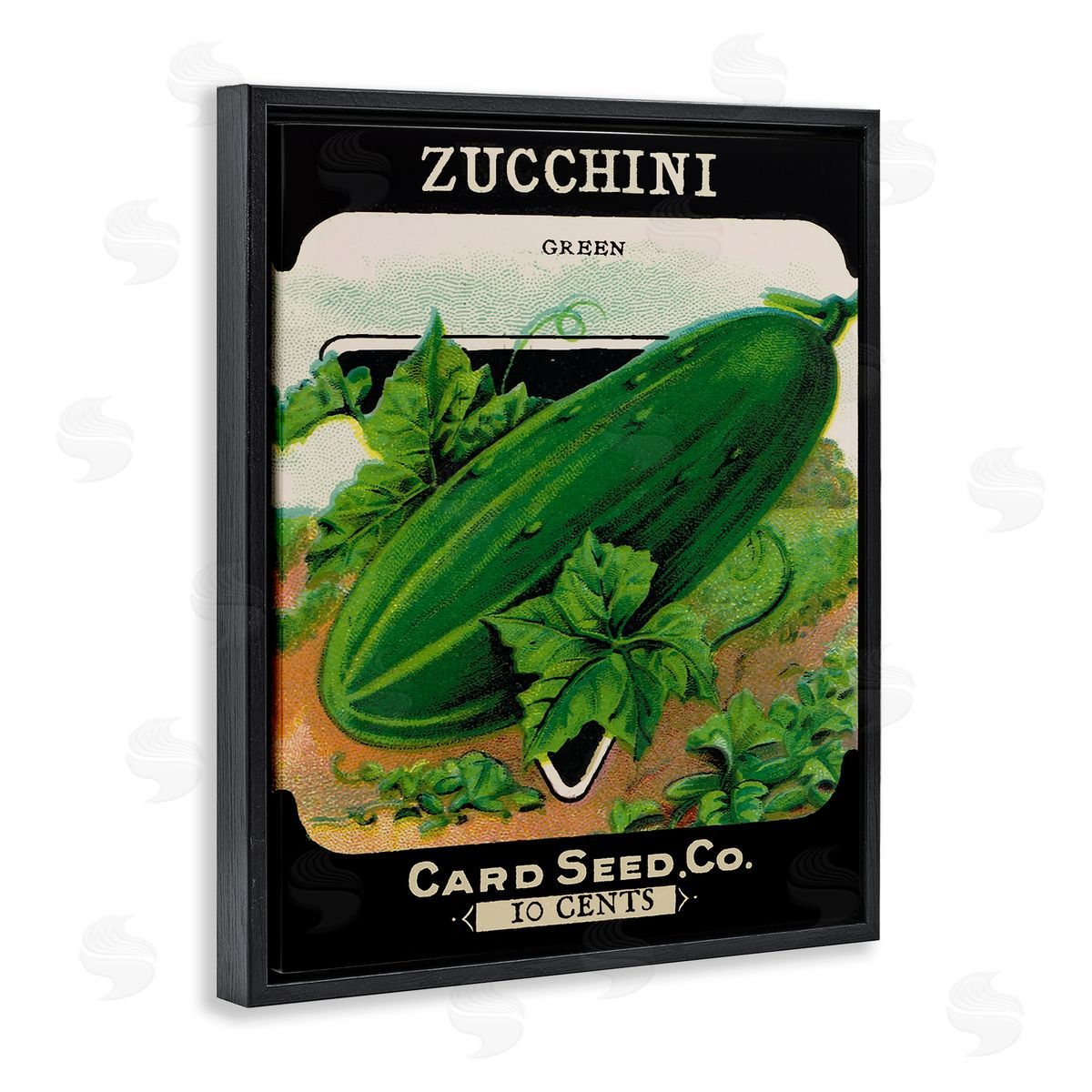 Vintage Garden Zucchini Black Floating Frame Canvas Wall Art, Home Decor by Stupell Studio