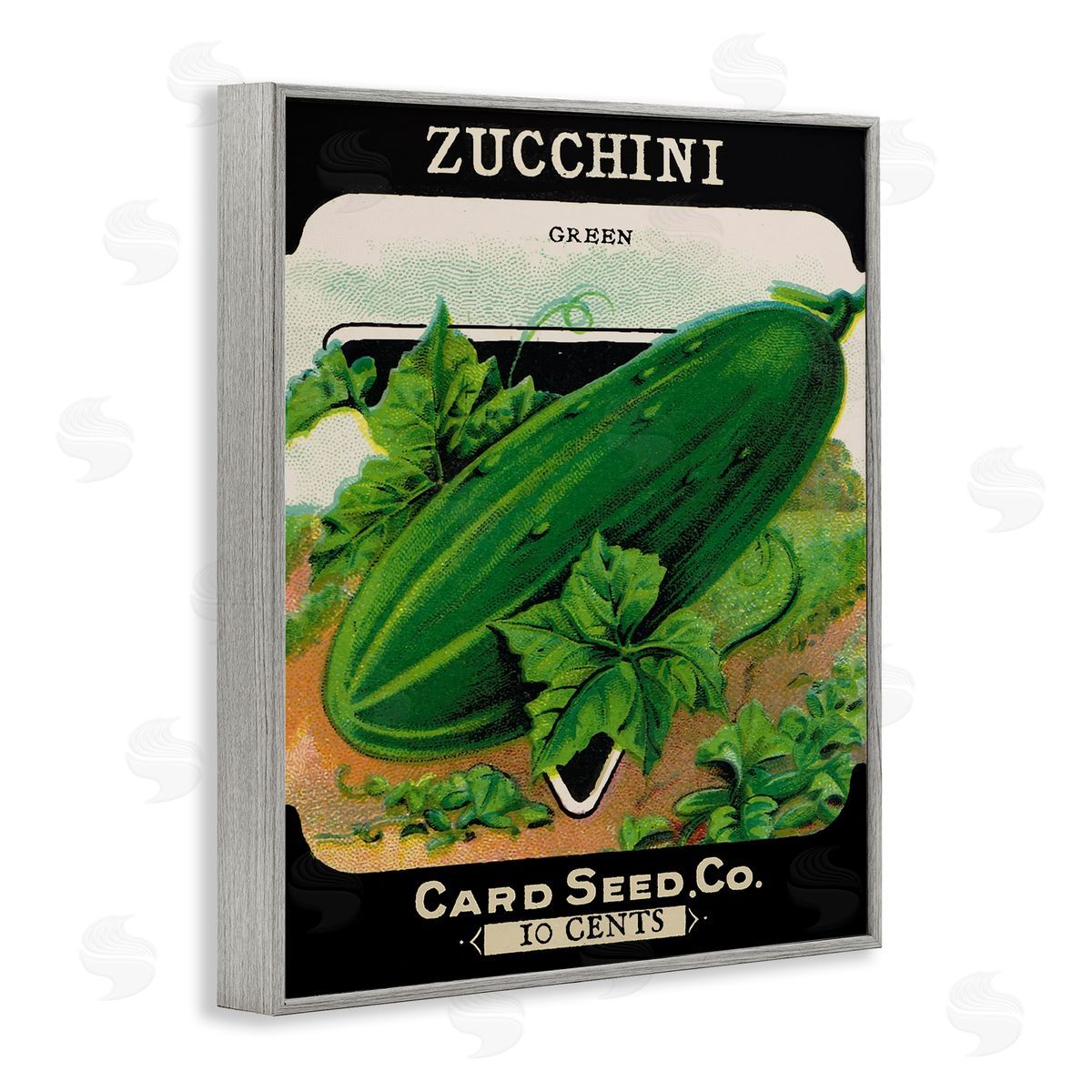 Vintage Garden Zucchini Grey Frame Print Wall Art, Home Decor by Stupell Studio