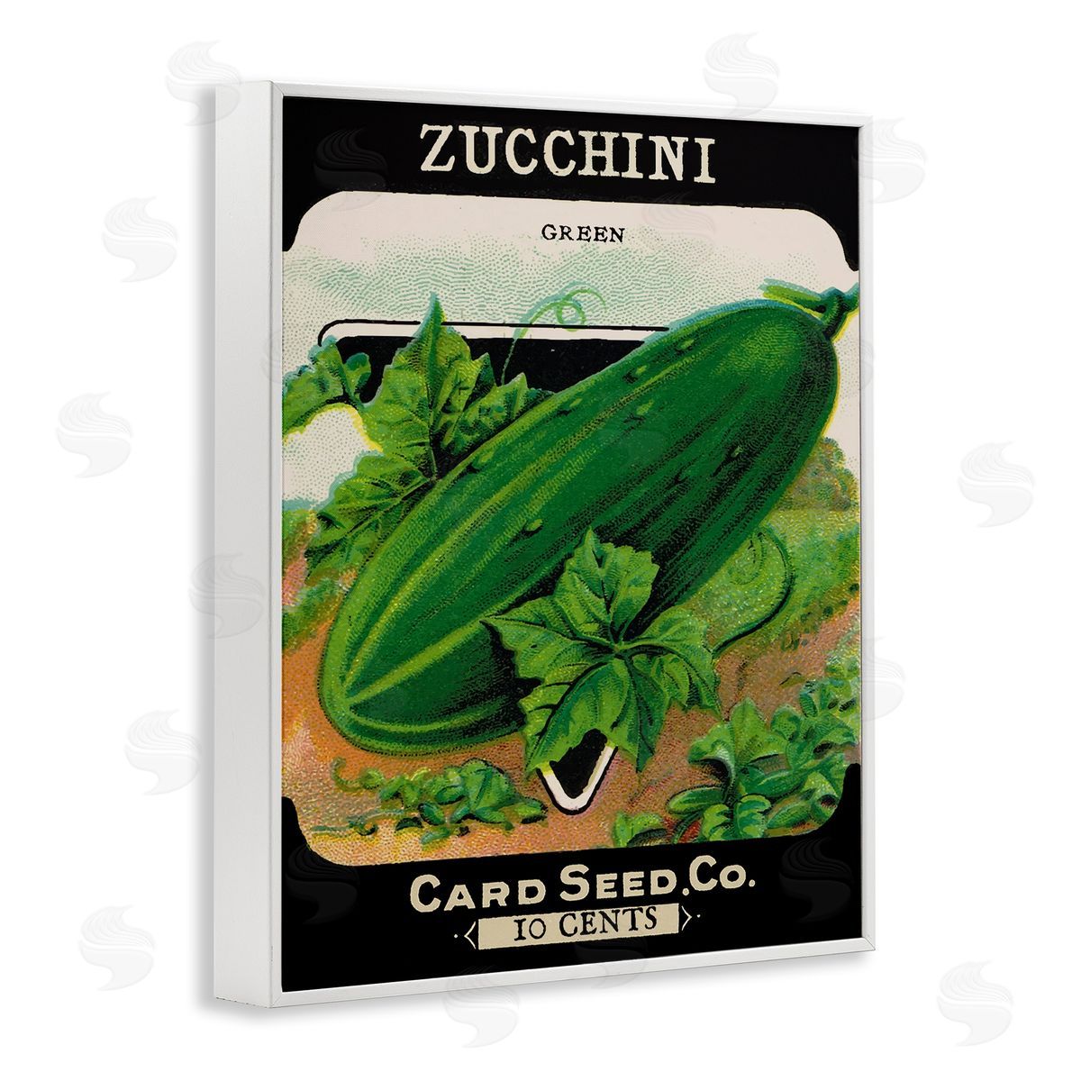 Vintage Garden Zucchini White Frame Print Wall Art, Home Decor by Stupell Studio