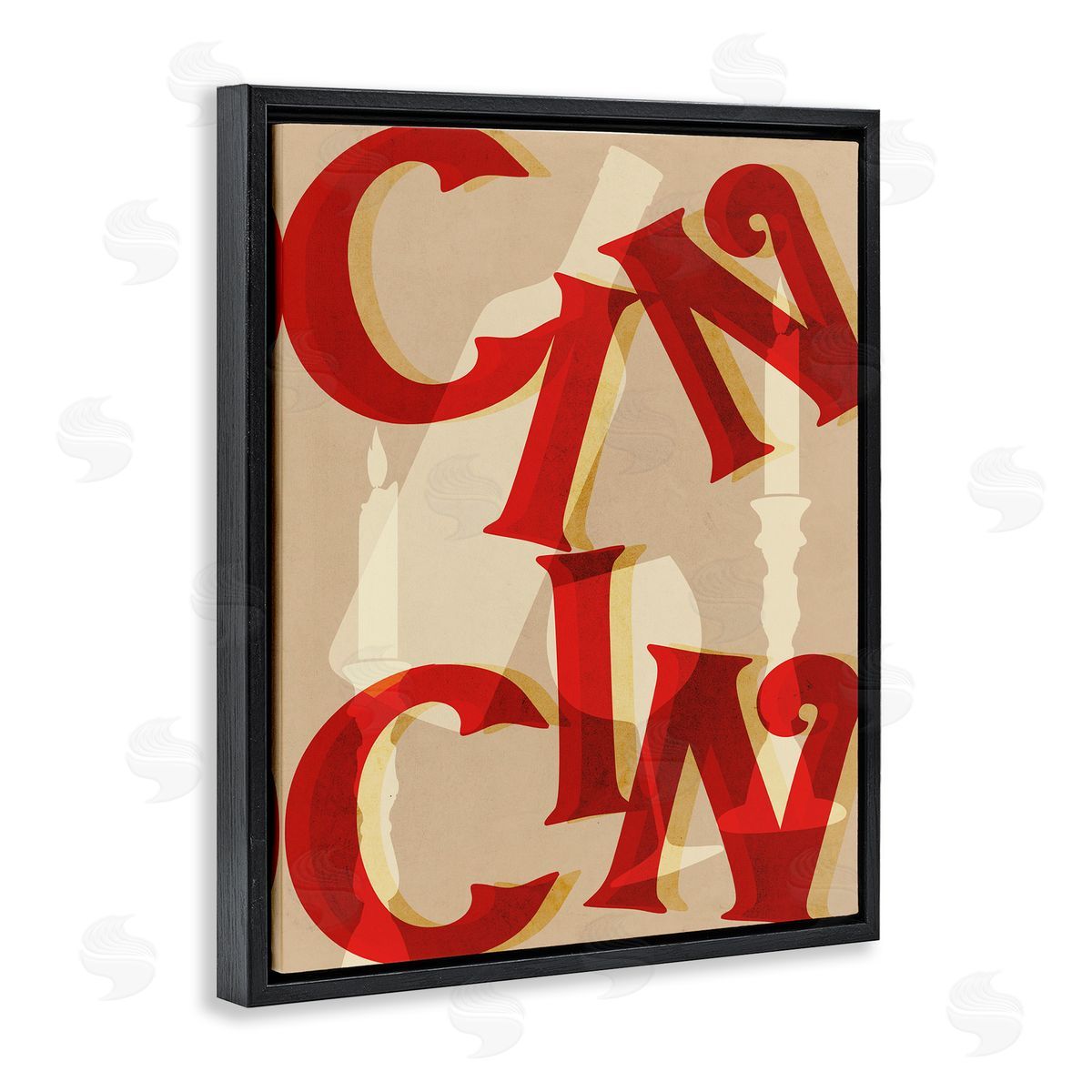 Cin Cin Wine & Candles Black Floating Frame Canvas Wall Art, Home Decor by Stupell Studio