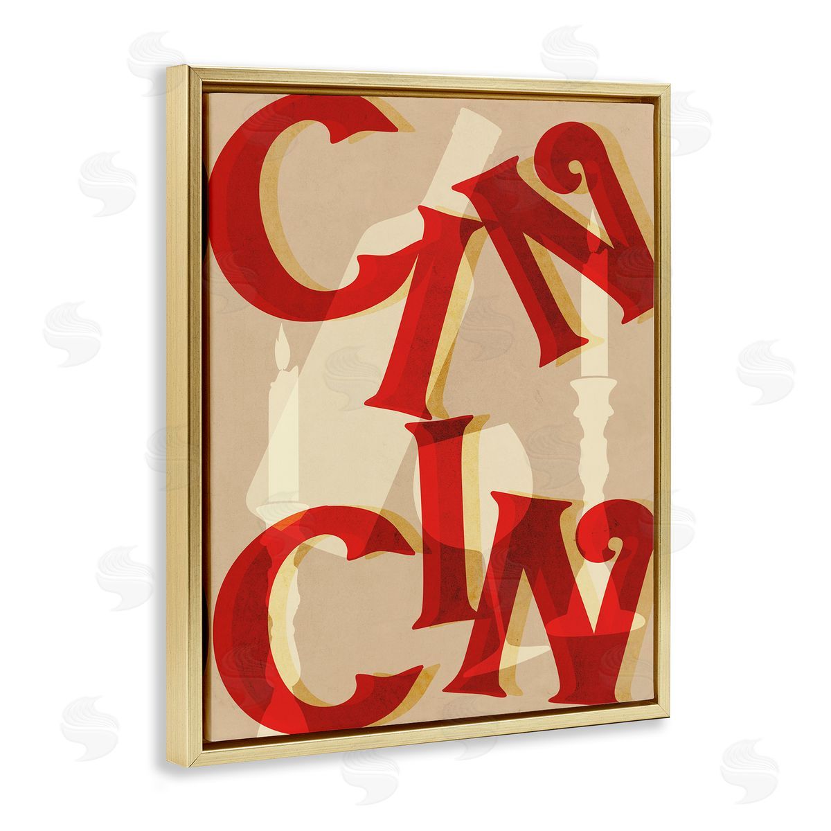 Cin Cin Wine & Candles Gold Floating Frame Canvas Wall Art, Home Decor by Stupell Studio
