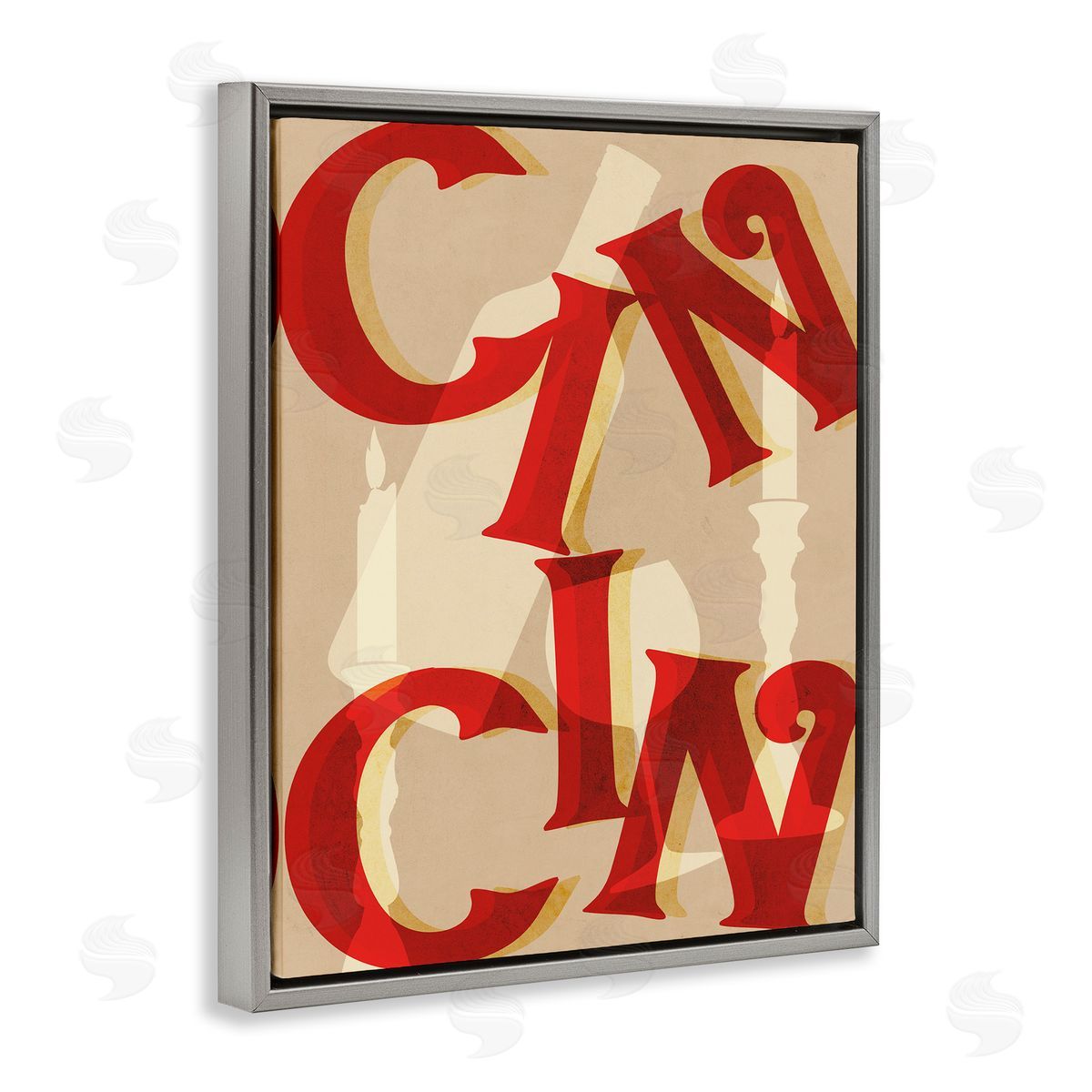 Cin Cin Wine & Candles Grey Floating Frame Canvas Wall Art, Home Decor by Stupell Studio