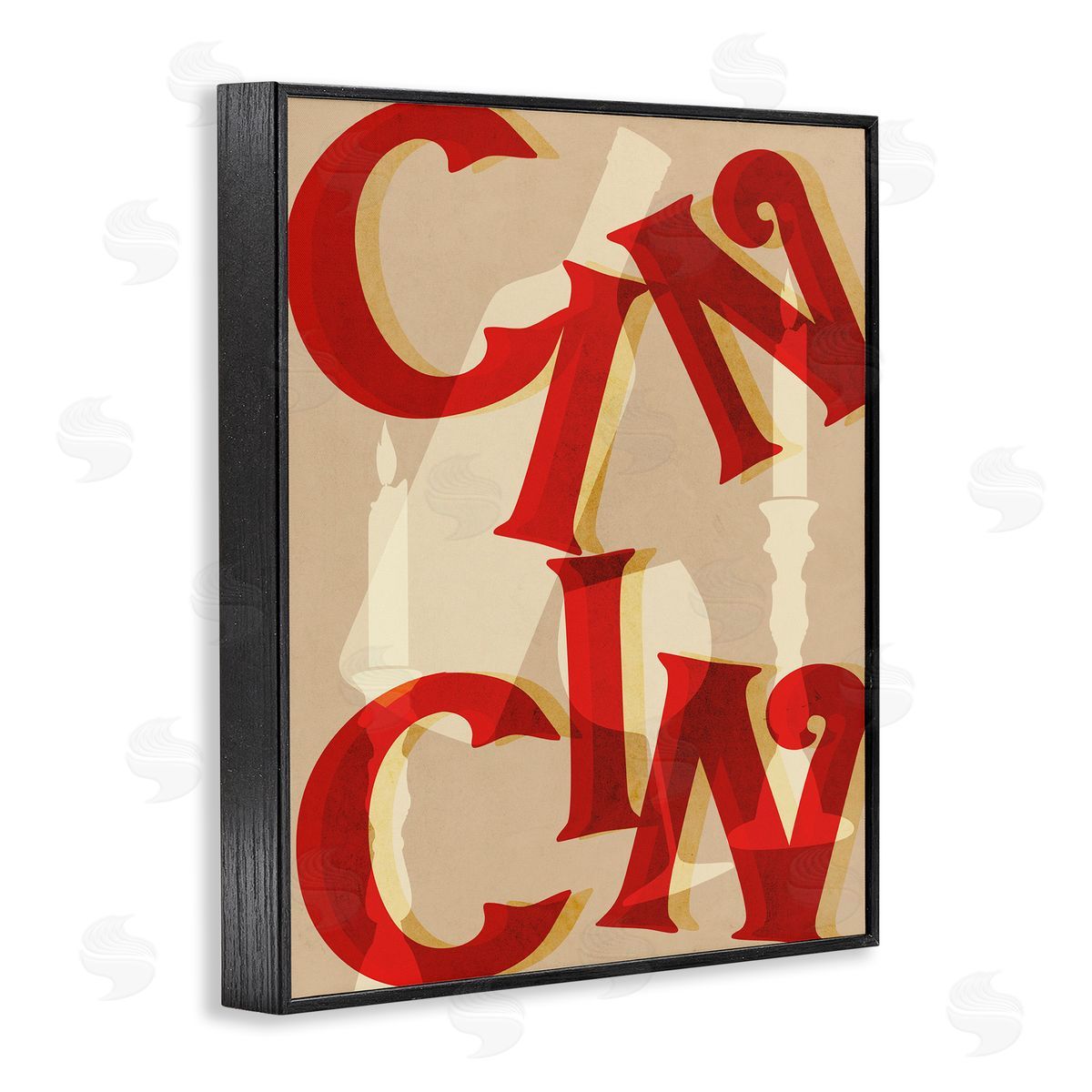 Cin Cin Wine & Candles Black Frame Print Wall Art, Home Decor by Stupell Studio
