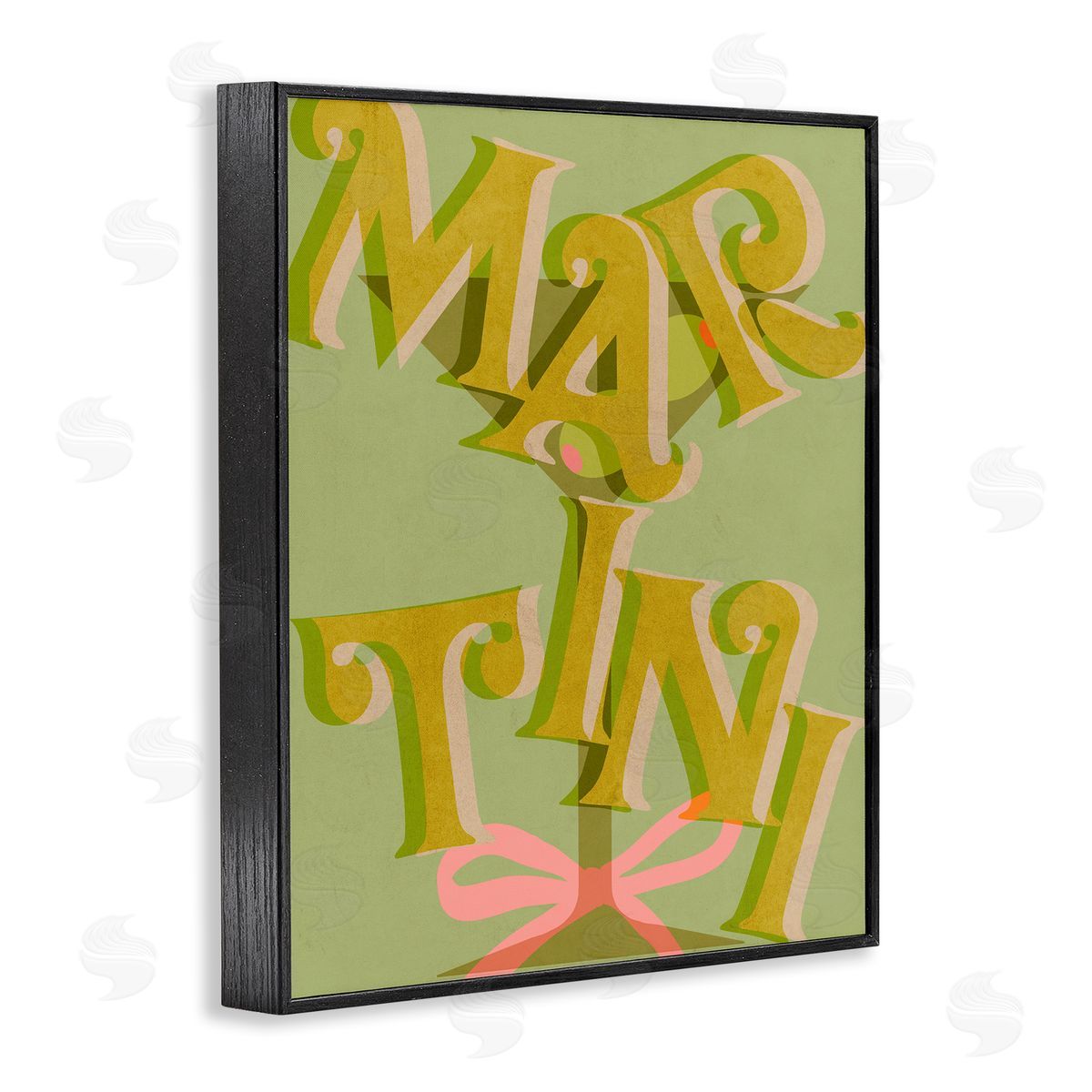 Classic Retro Martini Black Frame Print Wall Art, Home Decor by Stupell Studio
