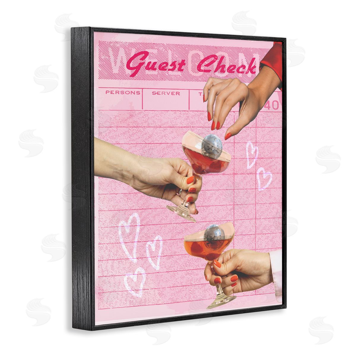 Cheers over Guest Check Black Frame Print Wall Art, Home Decor by Stupell Studio
