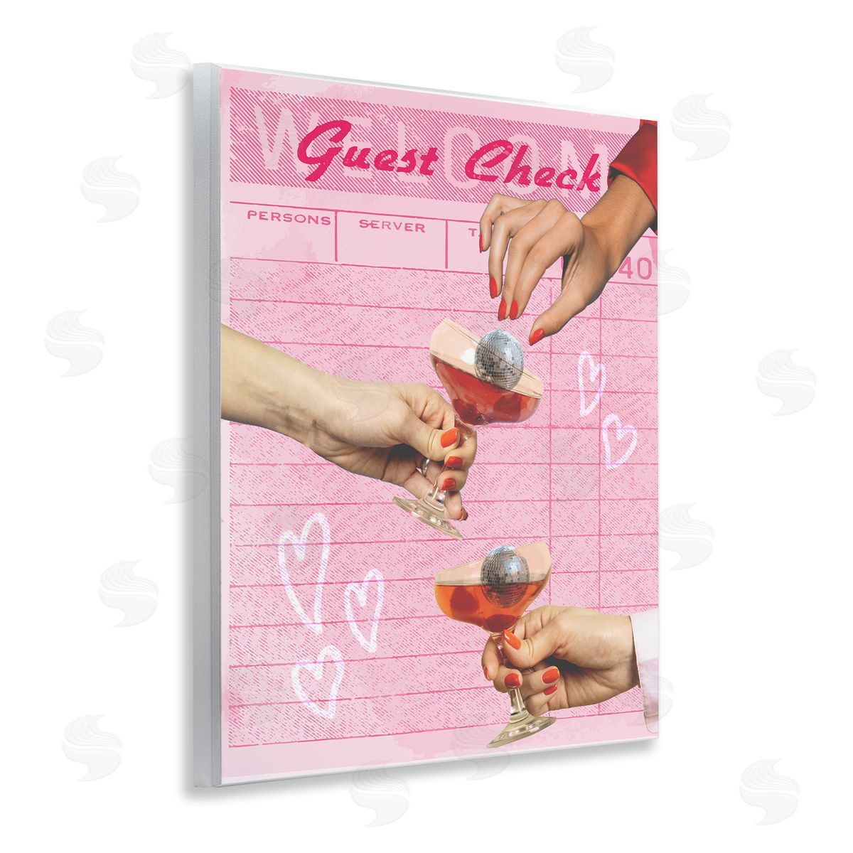Cheers over Guest Check Wood Plaque Wall Art, Home Decor by Stupell Studio
