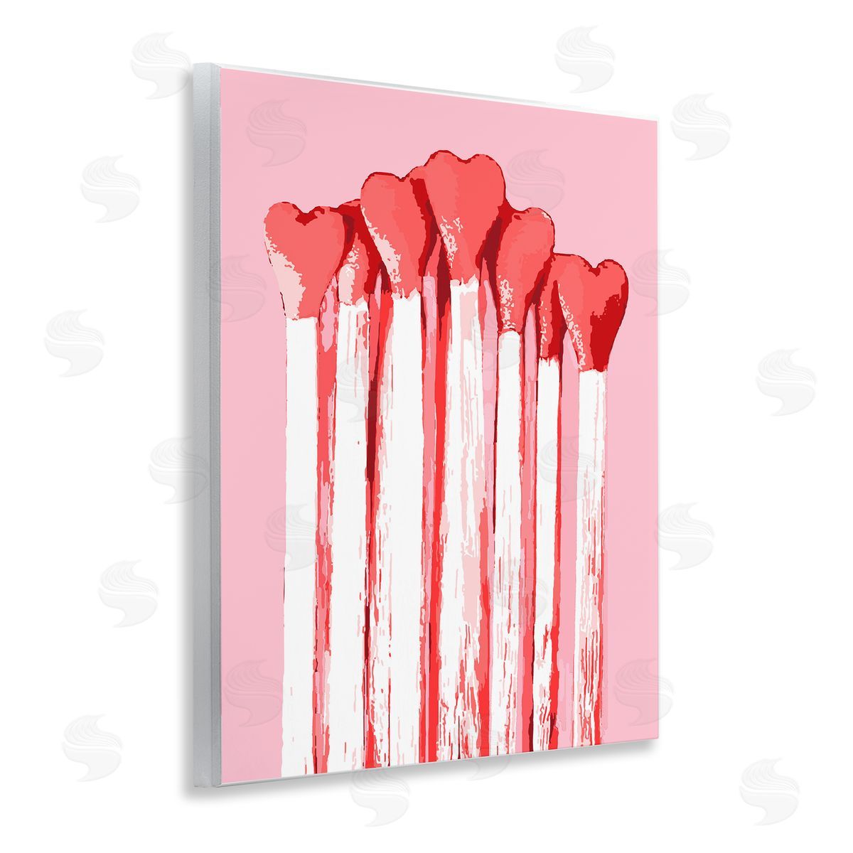 Pastel Pink Heart Matches Wood Plaque Wall Art, Home Decor by Stupell Studio