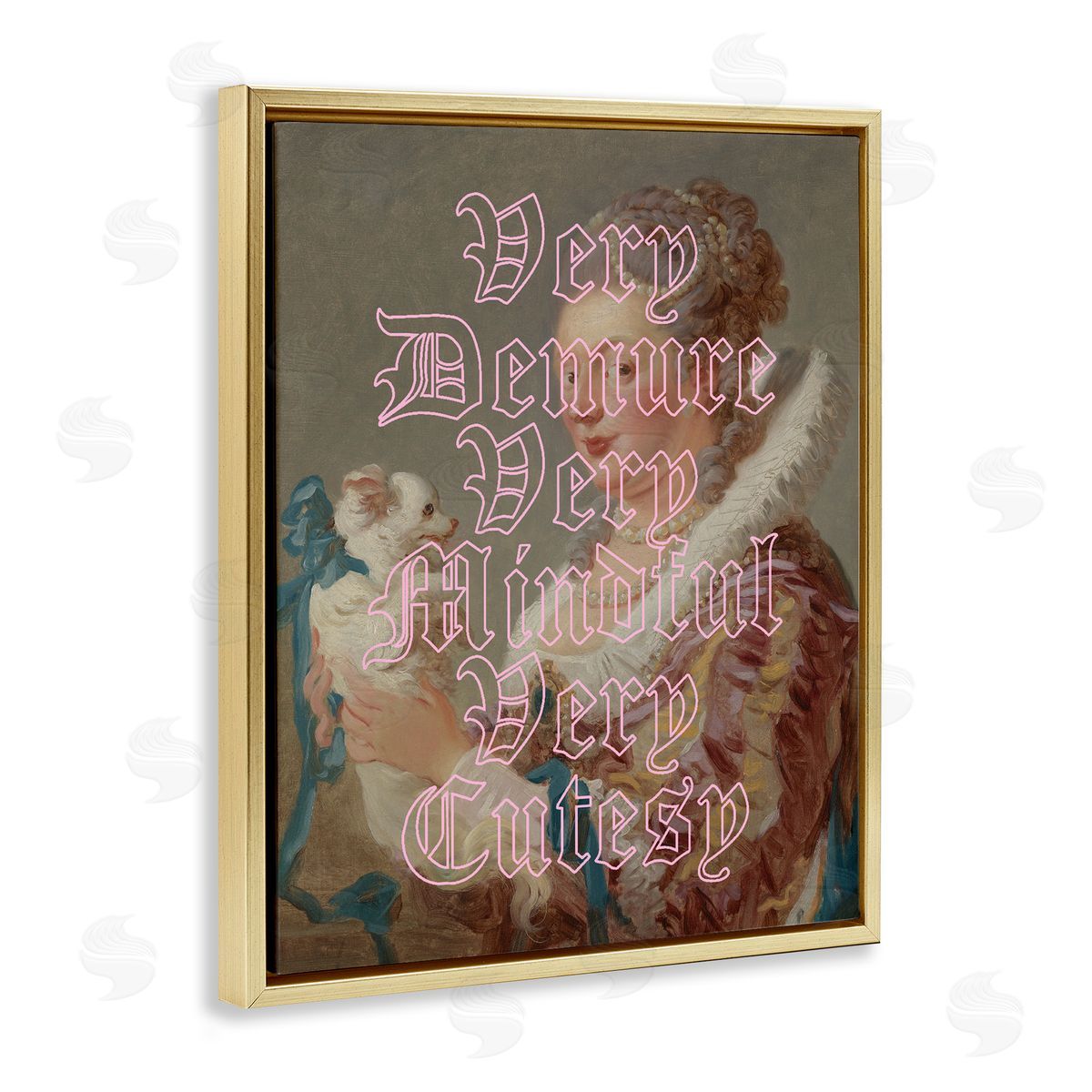 Trendy Demure & Mindful Classic Gold Floating Frame Canvas Wall Art, Home Decor by Stupell Studio