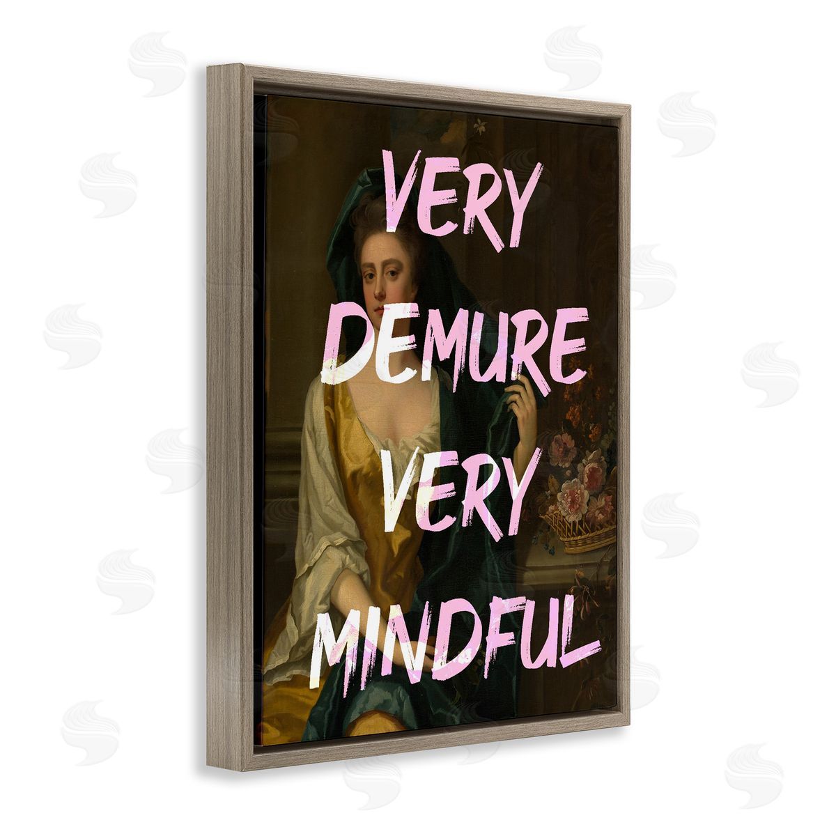 Very Demure & Mindful Classic Brown Floating Frame Canvas Wall Art, Home Decor by Stupell Studio