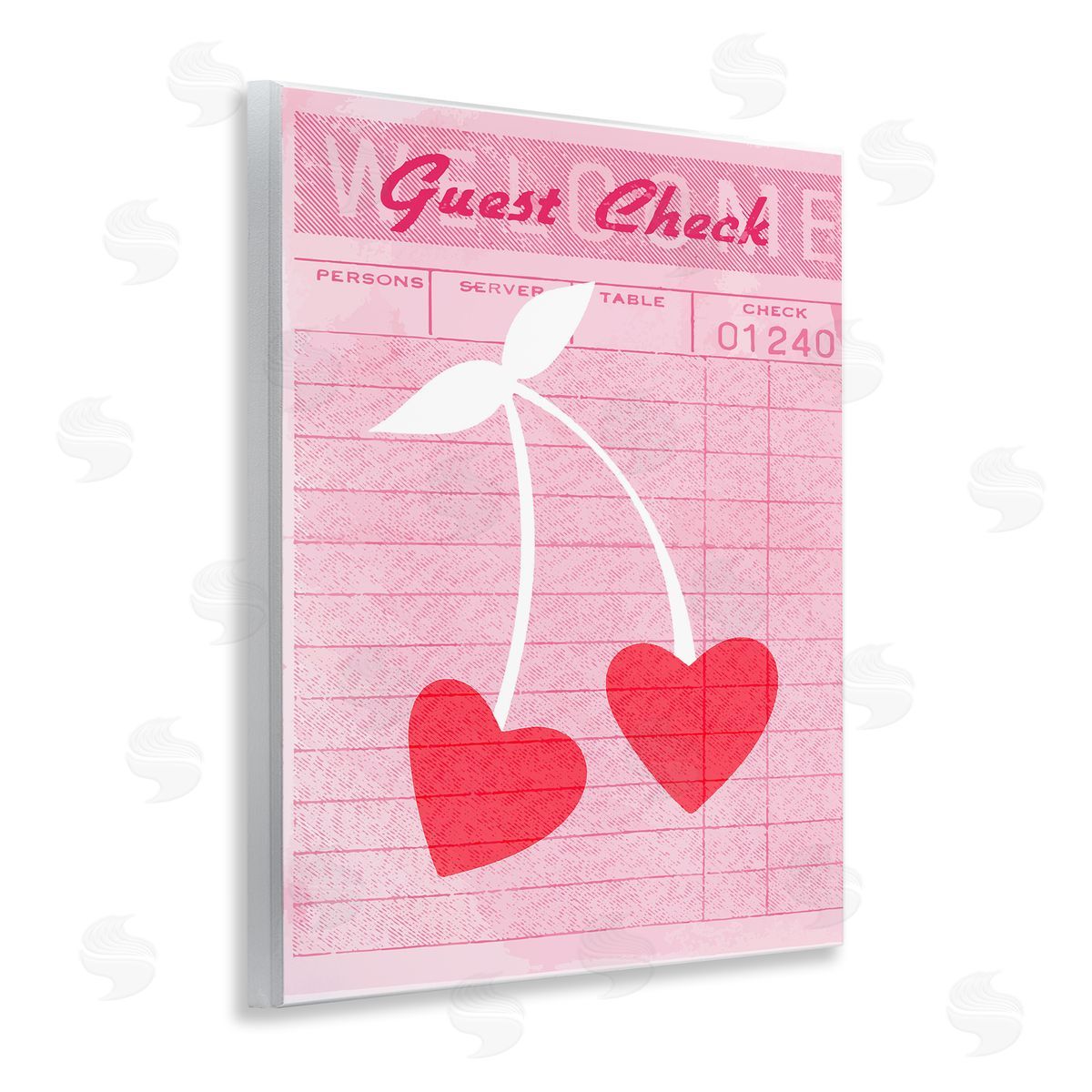 Cherries on Guest Check Wood Plaque Wall Art, Home Decor by Stupell Studio