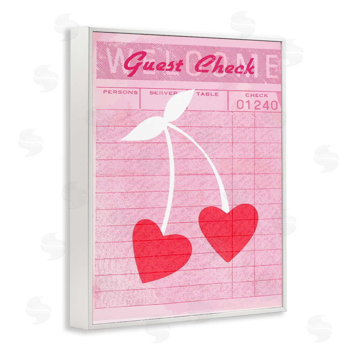 Cherries on Guest Check White Frame Print Wall Art, Home Decor by Stupell Studio