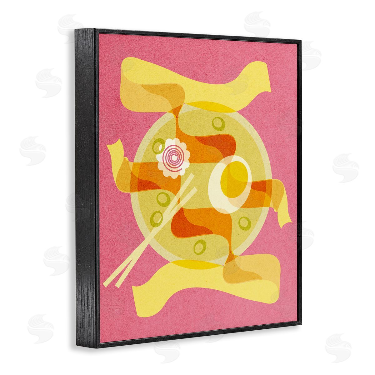 Retro Mod Ramen Bowl Black Frame Print Wall Art, Home Decor by Stupell Studio