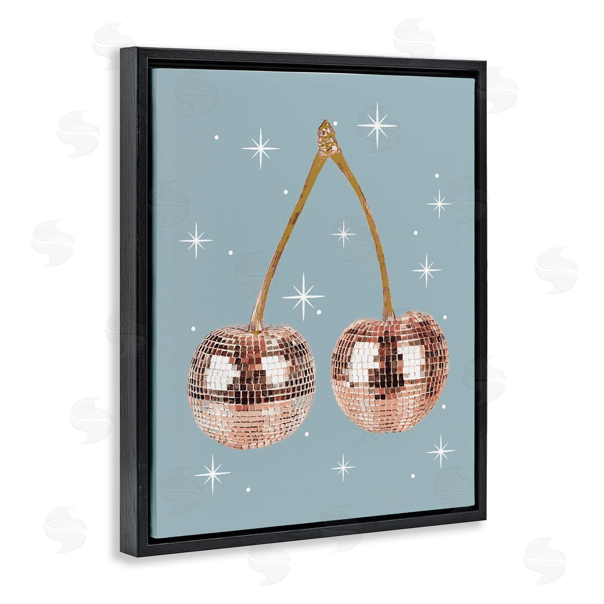 Luminous Glam Cherries Black Floating Frame Canvas Wall Art, Home Decor by Stupell Studio