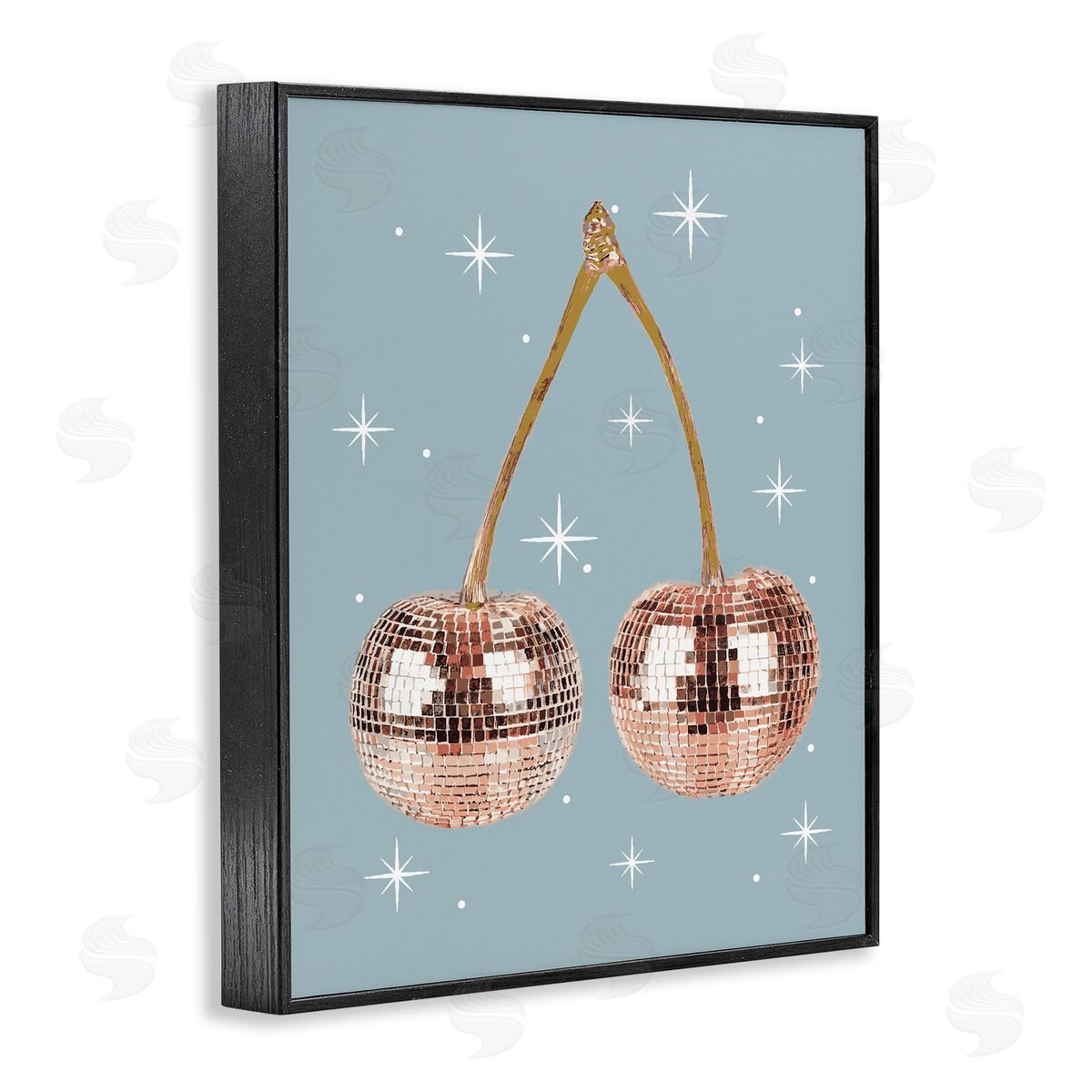 Luminous Glam Cherries Black Frame Print Wall Art, Home Decor by Stupell Studio