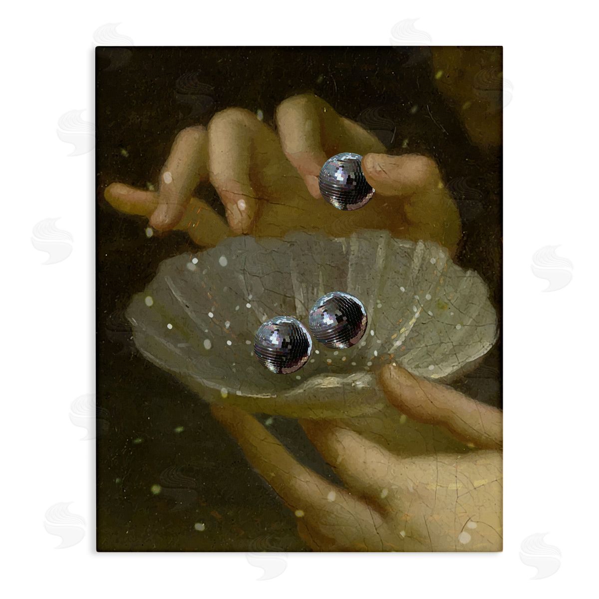 Classic Disco Clam Pearls Canvas Wall Art, Home Decor by Stupell Studio