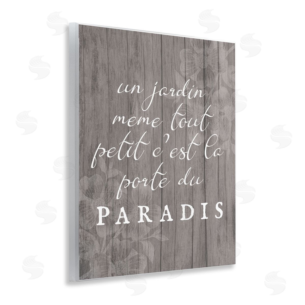 Uplifting French Garden Phrase Wood Plaque Wall Art, Home Decor by Stupell Studio
