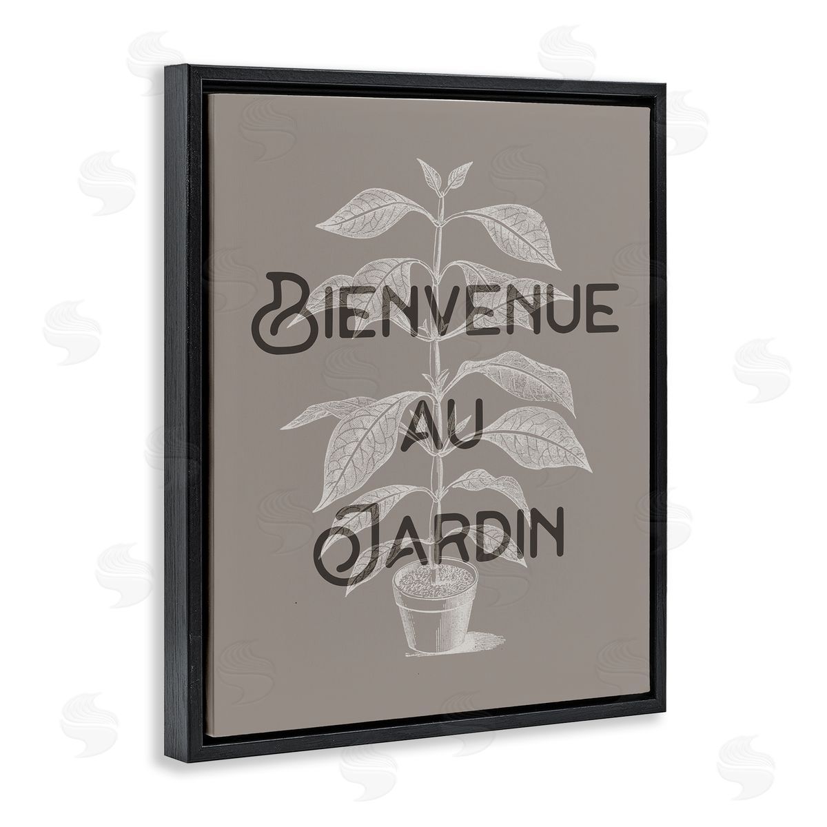 French Garden Plant Phrase Black Floating Frame Canvas Wall Art, Home Decor by Stupell Studio