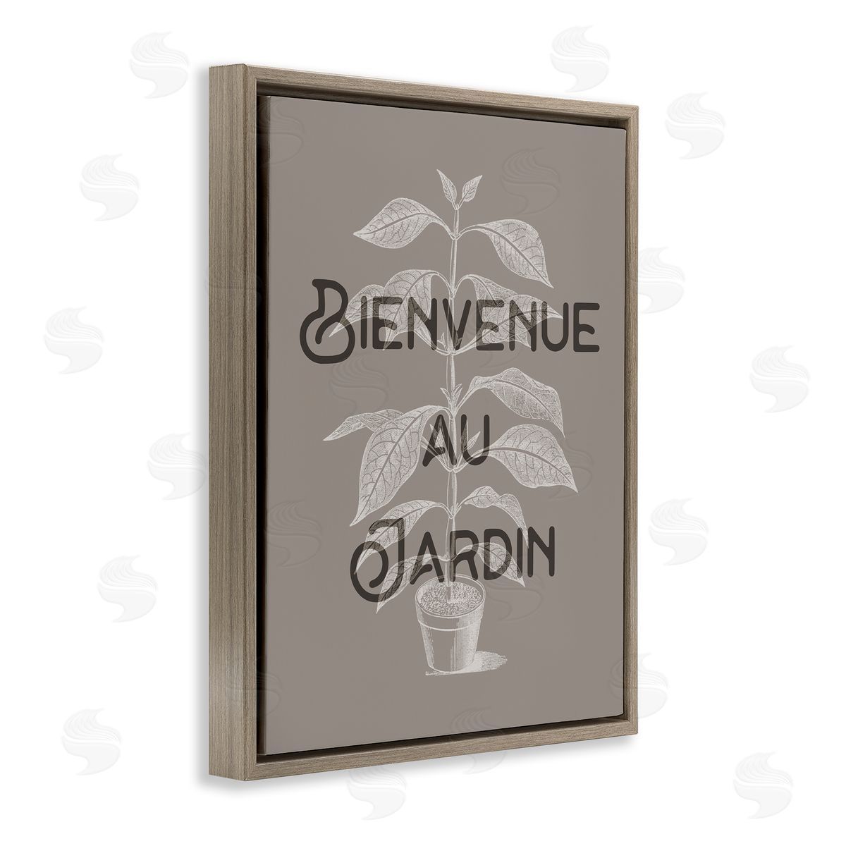 French Garden Plant Phrase Brown Floating Frame Canvas Wall Art, Home Decor by Stupell Studio
