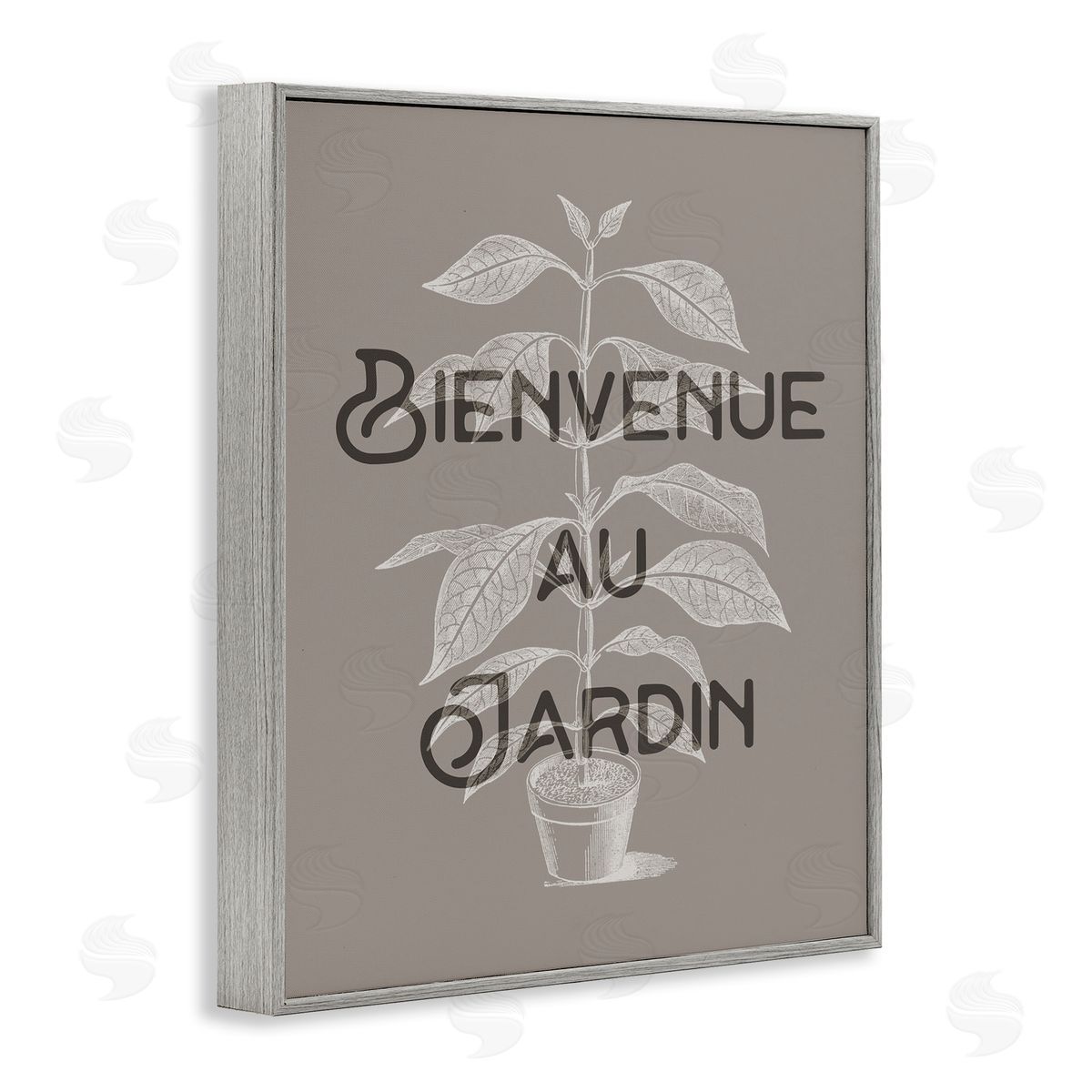 French Garden Plant Phrase Grey Frame Print Wall Art, Home Decor by Stupell Studio